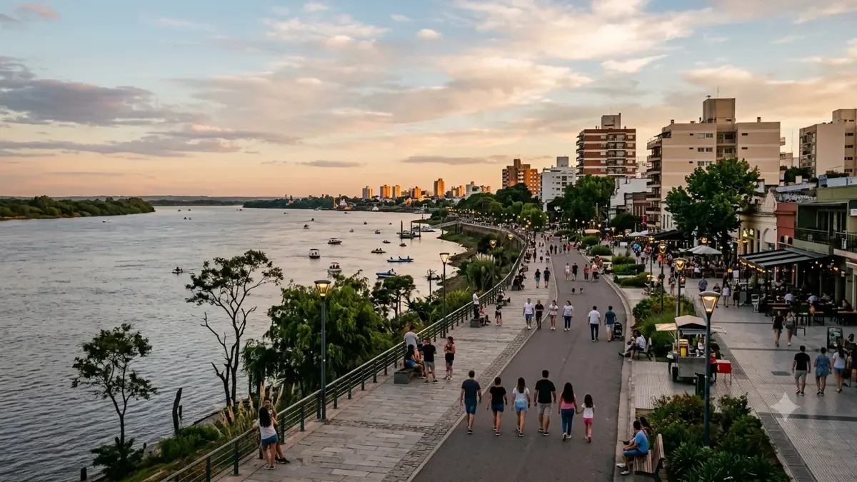 Paseo turistico junto al rio en Gualeguaychu